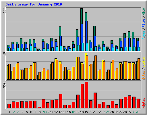 Daily usage for January 2010