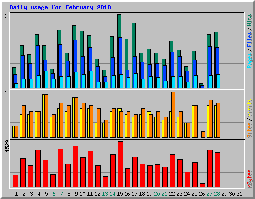 Daily usage for February 2010
