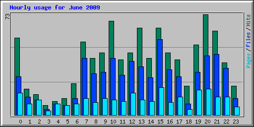 Hourly usage for June 2009