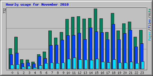Hourly usage for November 2010