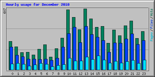 Hourly usage for December 2010
