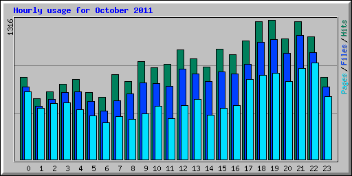 Hourly usage for October 2011