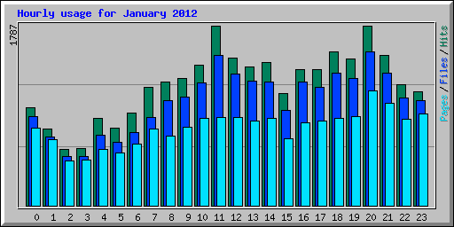 Hourly usage for January 2012