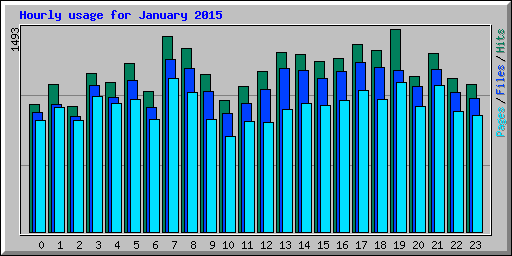 Hourly usage for January 2015