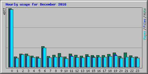 Hourly usage for December 2016